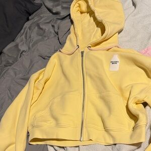 Dairy Boy Yellow cropped Hoodie